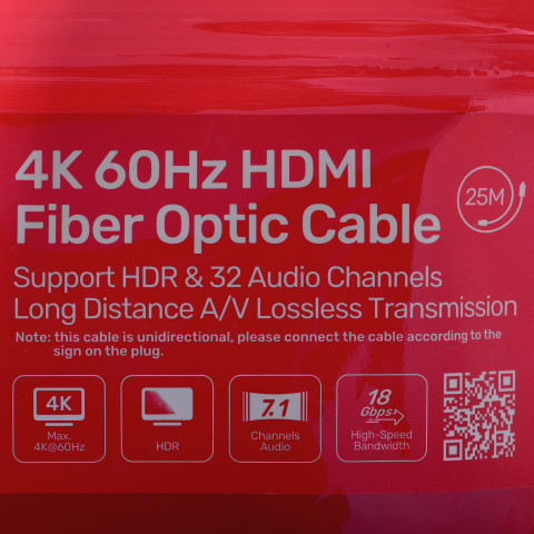 UNITEK KABEL OPTYCZNY HDMI 2.0 Active Optical Cable 4K 60HZ 25M - Galeria zdjęcie 4