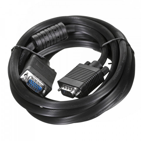 Kabel do monitora hd15 m/m hq 3m ekran+ferryt black cc-ppvga-10-b - Galeria zdjęcie 2