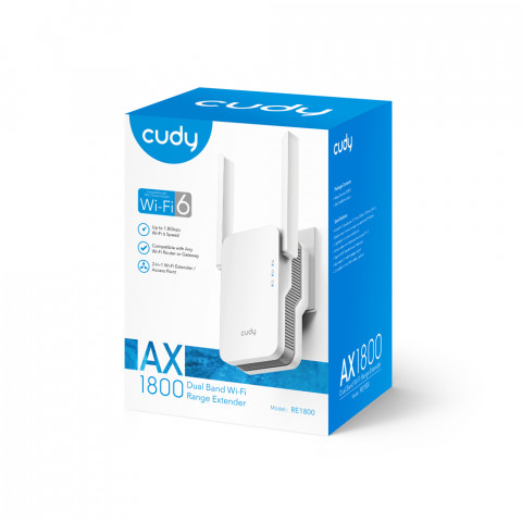Wzmacniacz sygnału WIFI CUDY RE1800 LAN 1xGigabit AX1800 Dual Band Wi-Fi 6 Mesh - Galeria zdjęcie 5