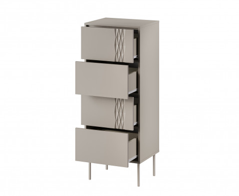 Komoda 4S TRESSE 50x40x125 kaszmir mat - Galeria zdjęcie 2