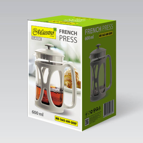 Prasa francuska MAESTRO 600ML MR-1663-600-GRAY - Galeria zdjęcie 5