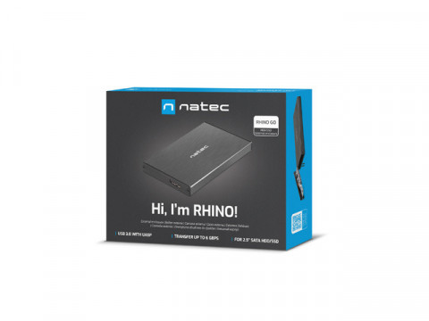 Natec RHINO GO obudowa USB 3.0 na dysk HDD/SSD 2.5'' SATA, czarna Aluminium - Galeria zdjęcie 3