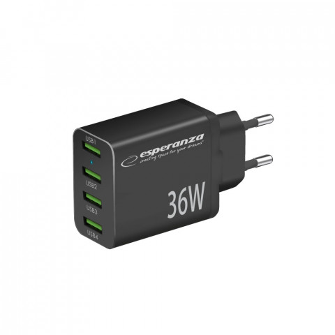 ESPERANZA ŁADOWARKA SIECIOWA 36W 4XUSB-A EZC107K - Galeria zdjęcie 1