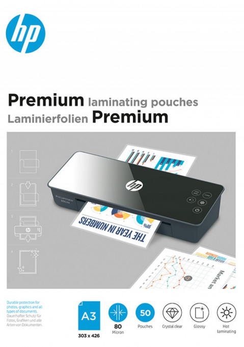 HP Folia laminacyjna PREMIUM A3 80 mic, 50 szt. - Galeria zdjęcie 1