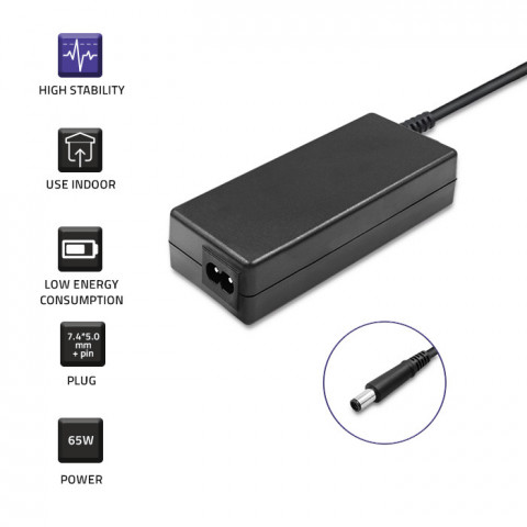 Qoltec Zasilacz do Dell 65W | 3.34A | 19.5V | 7.4*5.0+pin - Galeria zdjęcie 3