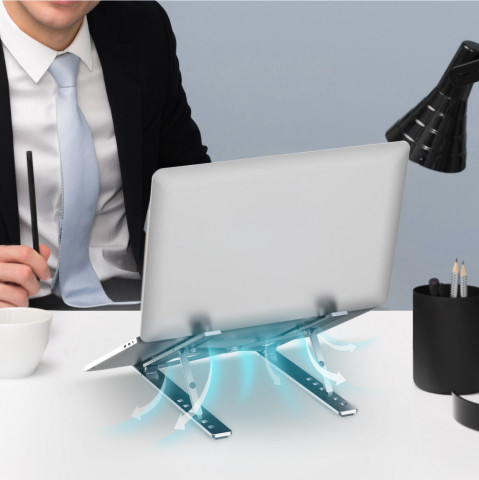 UNITEK PODSTAWKA POD LAPTOP SKŁADANA, ALUMINIUM - Galeria zdjęcie 7