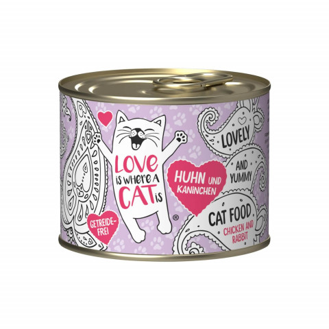 LOVE IS WHERE A CAT IS Kurczak z królikiem - mokra karma dla kota - 6x200g - Galeria zdjęcie 2