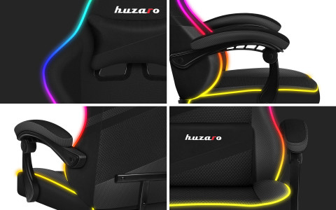 Fotel gamingowy Huzaro Force 4.4 RGB Black - Galeria zdjęcie 7