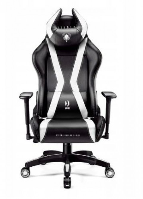 Fotel gamingowy DIABLO X-HORN 2.0 normal fotel czarno-biały - Galeria zdjęcie 1