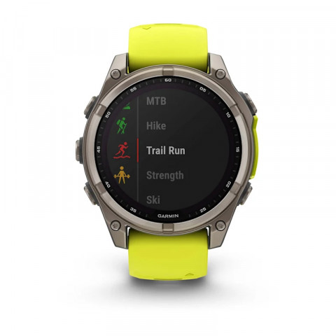 Zegarek Garmin Fenix 8 Solar Sapphire Żółty - Galeria zdjęcie 7