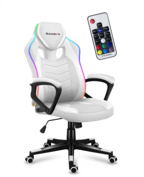 Fotel gamingowy Huzaro Force 2.5 RGB WHITE MESH - Galeria zdjęcie 3