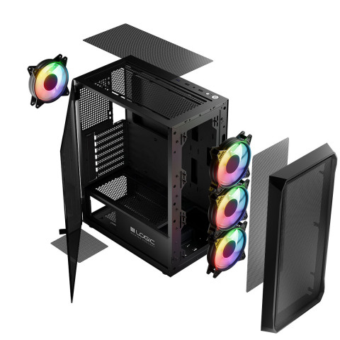 LOGIC OBUDOWA LOGIC PORTOS ARGB MIDI USB 3.0 BLACK - Galeria zdjęcie 20