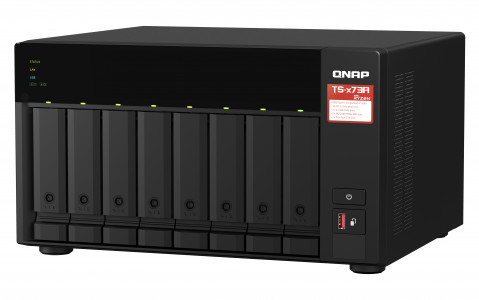 Zestaw Qnap TS-873A-SW5T (TS-873A-8G + switch QSW-1105-5T 5x2.5GbE), Tower, 8 x 2.5"/3.5" SATA, AMD Ryzen V1500B 4C/8T, 8GB DDR4 (Max. 64GB), 2 x 2.5GbE, optional 10GbE, Single PSU, 250W - Galeria zdjęcie 5