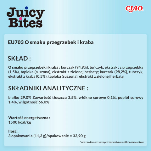 INABA Juicy Bites O smaku przegrzebków i kraba - przysmak dla kota - 3x11,3 g - Galeria zdjęcie 7