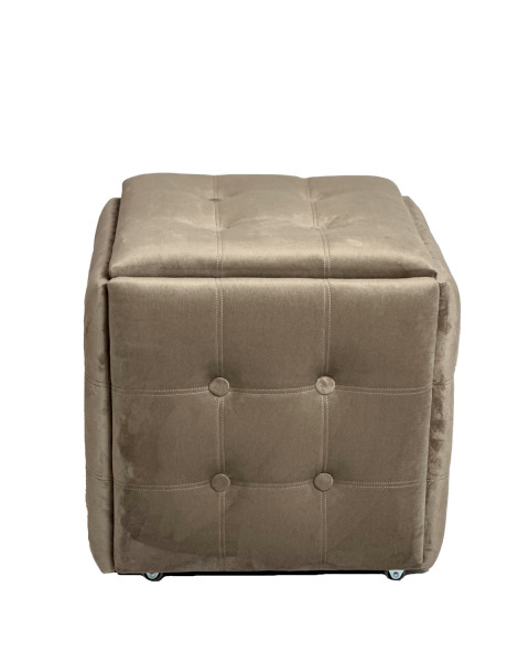 Puf-transformator 5w1 - 5 taboretów w 1 pufie cappuccino velvet 2284 - Galeria zdjęcie 2