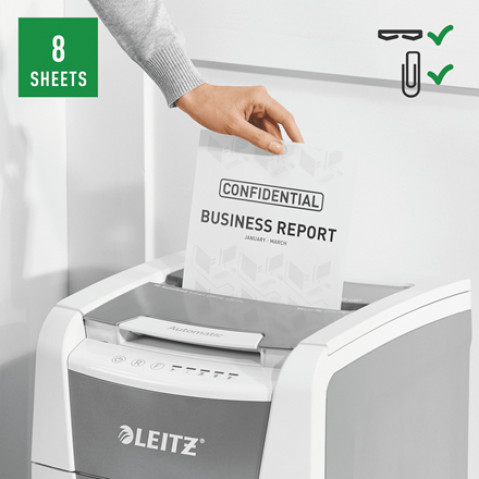Leitz Niszczarka IQ AutoFeed 100, P4, 100 kartek, 34 l kosz - Galeria zdjęcie 8