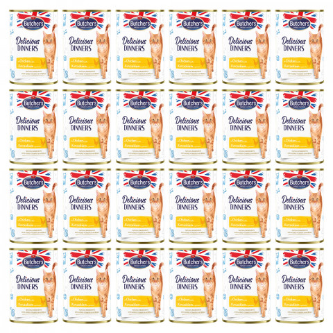 BUTCHER'S Delicious Dinners Kawałki z kurczakiem w galaretce - mokra karma dla kota - 24x400g - Galeria zdjęcie 1