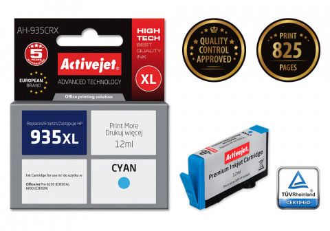 Activejet AH-935CRX Tusz do drukarki HP, Zamiennik HP 935XL C2P24AE; Premium; 12 ml; błękitny. - Galeria zdjęcie 2