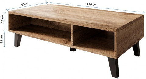 Ława/ Stolik NORD 110cm dąb wotan/antracyt - Galeria zdjęcie 2