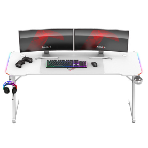 Biurko gamingowe Huzaro Hero 4.8 White RGB - Galeria zdjęcie 8