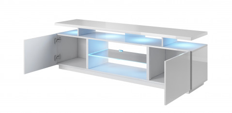 Szafka RTV EVA 180x40x52 biały/biały połysk - Galeria zdjęcie 2