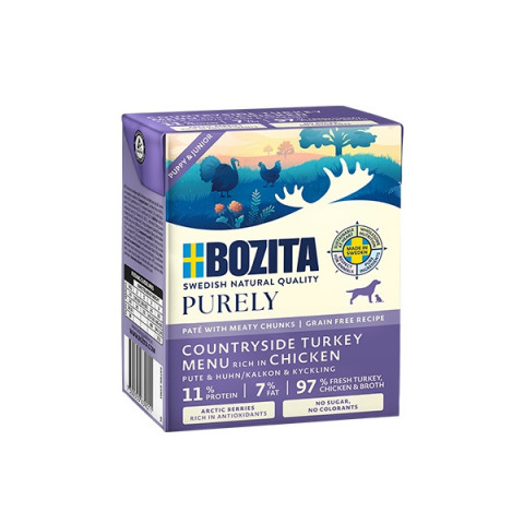 BOZITA Purely Paté Duoprotein Junior Kurczak i indyk - mokra karma dla psa - 370g - Galeria zdjęcie 1