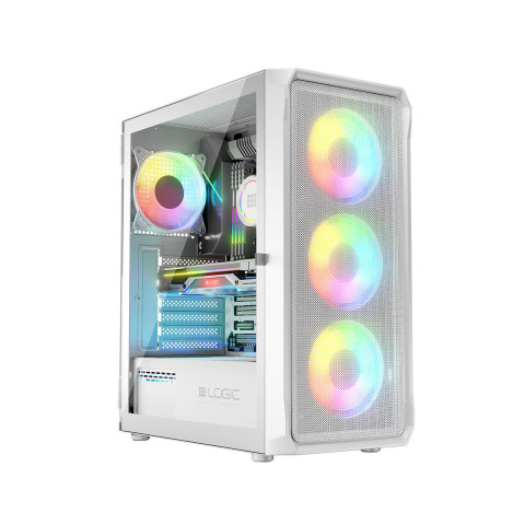 LOGIC OBUDOWA PORTOS ARGB MIDI USB 3.0 WHITE - Galeria zdjęcie 1