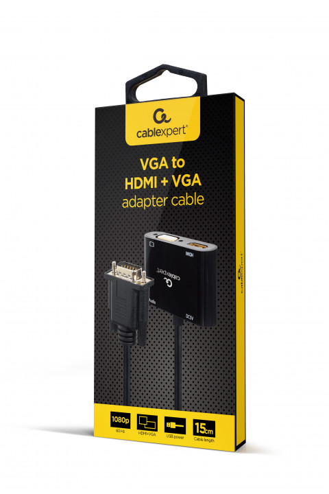 GEMBIRD KONWERTER SYGNAŁU VGA DO HDMI + VGA CZARNY - Galeria zdjęcie 10