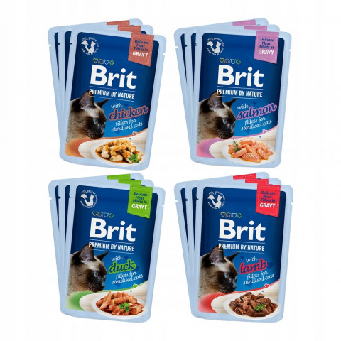 BRIT Premium by Nature Sterilised Plate saszetki w sosie mix smaków - mokra karma dla kota - 12x85g - Galeria zdjęcie 2