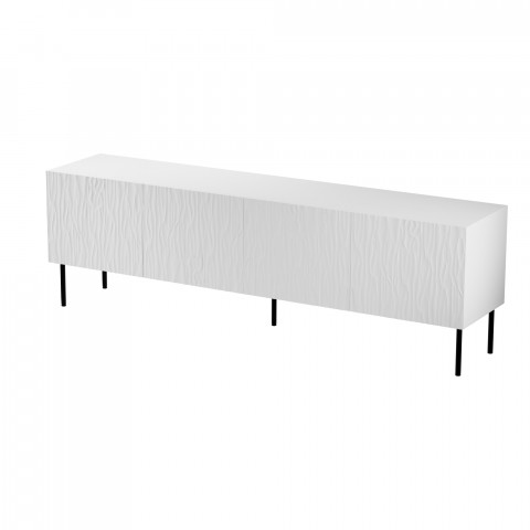 Szafka RTV JUNGLE 190x40,5x59,5 biały mat + czarne nóżki - Galeria zdjęcie 1