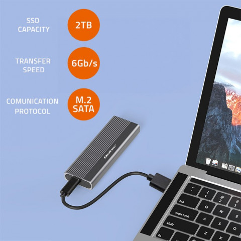 QOLTEC OBUDOWA NA DYSK SSD M.2 | SATA | NGFF | USB - Galeria zdjęcie 2