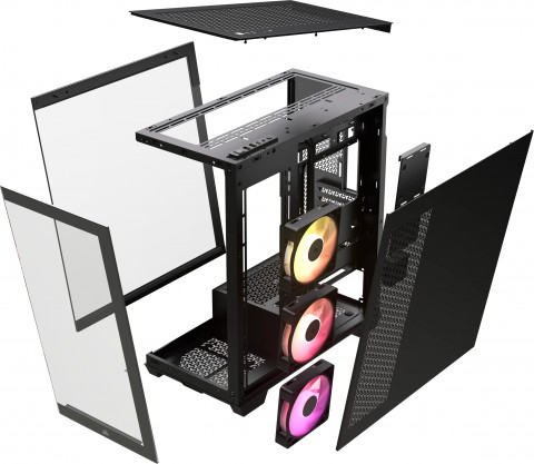 iCUE LINK 3500X RGB Tempered Glass Mid-Tower, Black - Galeria zdjęcie 6