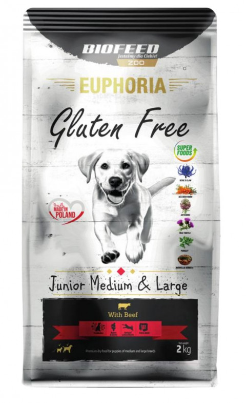 BIOFEED Euphoria Gluten Free Junior medium & large Wołowina - sucha karma dla psa - 2 kg - Galeria zdjęcie 1