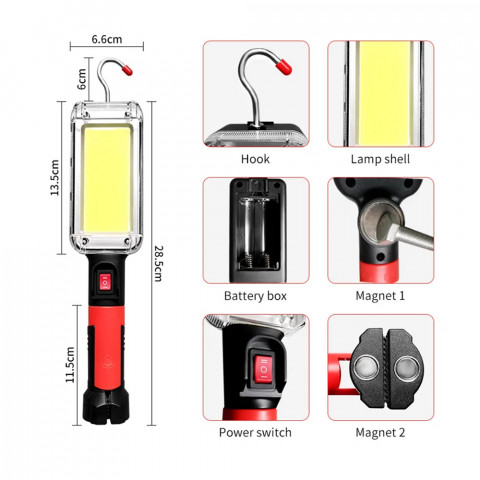 MACLEAN LAMPA WARSZTATOWA COB 700LM MCE307 - Galeria zdjęcie 10