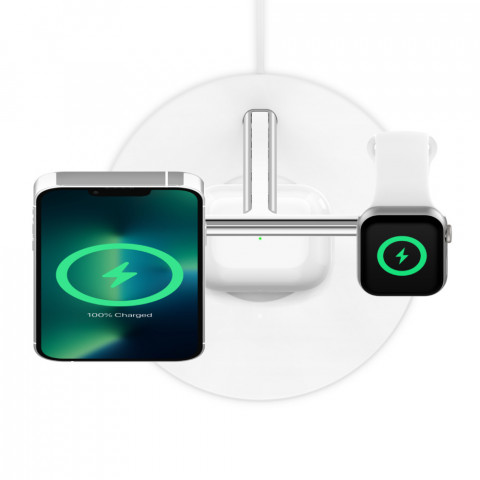 Ładowarka bezprzewodowa Belkin BoostCharge Pro 3-in-1 Wireless Charger with Official MagSafe Charging iPhone/Apple Watch/AirPods 15W White - Galeria zdjęcie 7