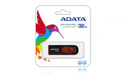 Pendrive Adata C008 32GB USB 2.0 ( Czarny+Czerwony ) - Galeria zdjęcie 2