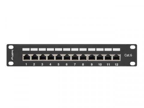 LANBERG PATCH PANEL 10" (12 PORT, 1U, KAT.6 FTP) - Galeria zdjęcie 2