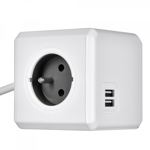 Allocacoc Przedłużacz PowerCube Extended USB 1.5 m Grey - Galeria zdjęcie 3