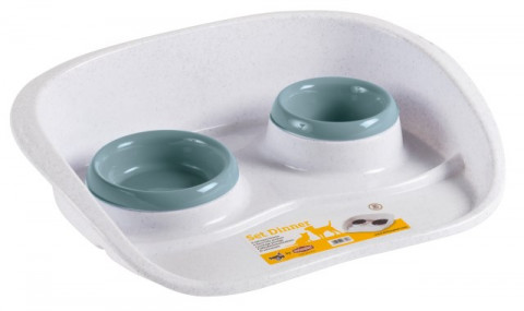 KERBL Podstawka z miskami dla psa/kota - 1x300 ml / 1x250 ml - Galeria zdjęcie 1