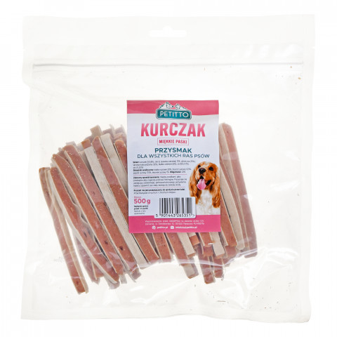 PETITTO Miękkie paski z kurczaka - przysmak dla psa - 500 g - Galeria zdjęcie 5