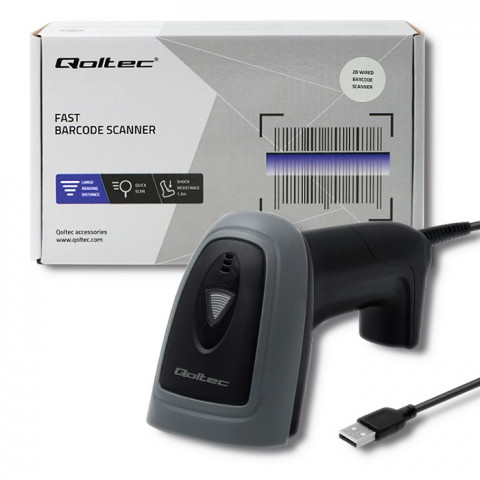 QOLTEC CZYTNIK KODÓW KRESKOWYCH 1D I 2D | USB - Galeria zdjęcie 4