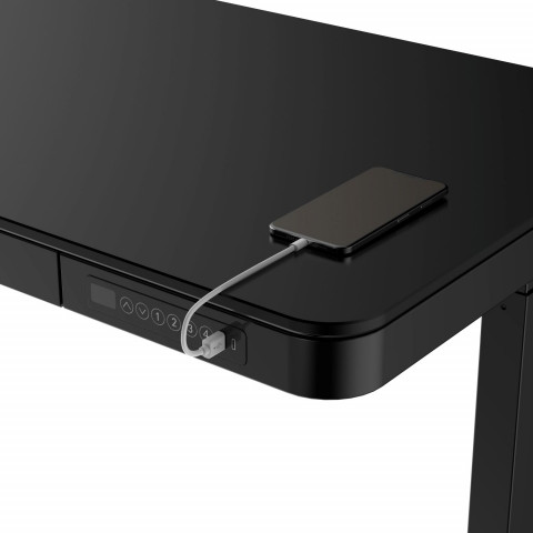 Biurko ACTIVEJET z elektryczną regulacją wysokości 140x70 ET119W-C czarny - Galeria zdjęcie 7