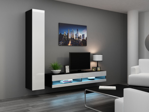 Zestaw meblowy VIGO NEW 9 czarny/biały połysk - Galeria zdjęcie 1
