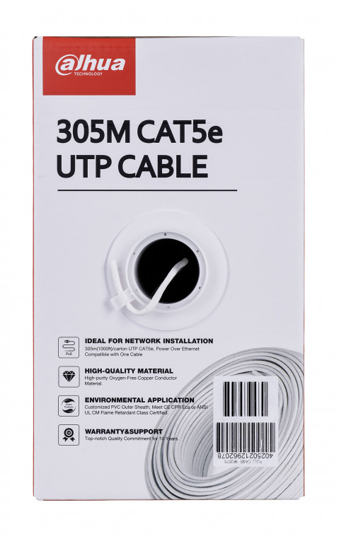 Kabel sieciowy DAHUA drut, 100% miedź PFM920I-5EUN (UTP; 305m; kat. 5e) - Galeria zdjęcie 5