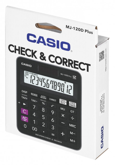 CASIO KALKULATOR BIUROWY MJ-120D PLUS CZARNY, 12 CYFROWY WYŚWIETLACZ - Galeria zdjęcie 7