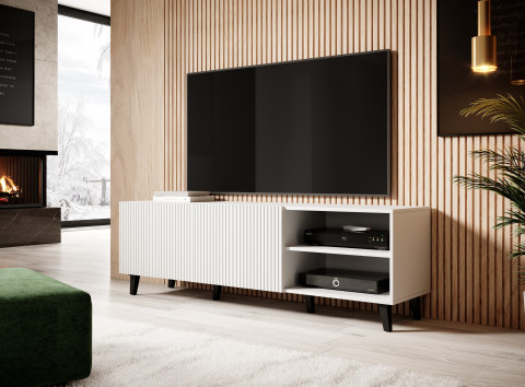 Szafka RTV PAFOS 150x40x52 biały mat - Galeria zdjęcie 6
