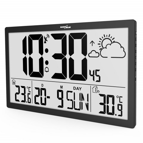 GREENBLUE DUŻY ZEGAR ŚCIENNY LCD POGODA GB218 - Galeria zdjęcie 7