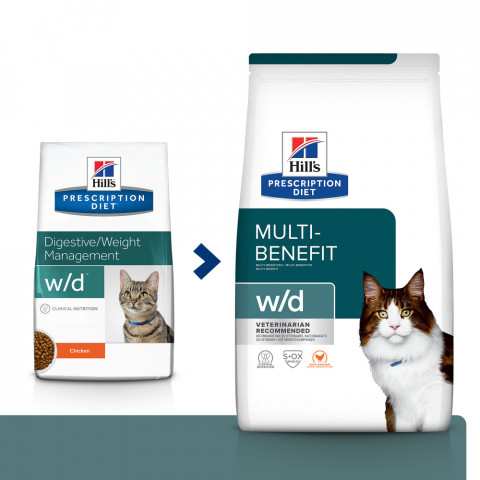  Hill's Prescription Diet Feline w/d Multi-Benefit - sucha karma dla kota - 1,5 kg - Galeria zdjęcie 2