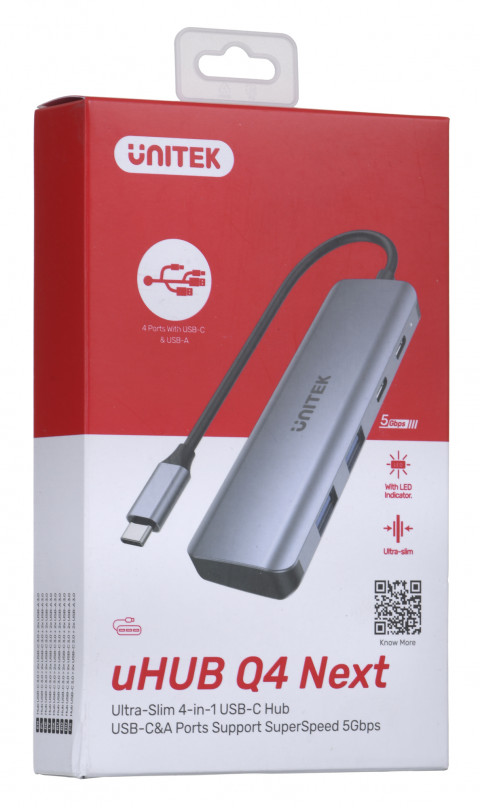 UNITEK HUB USB-C 3.1, 2X USB-A, 2X USB-C, 5 GBPS - Galeria zdjęcie 1