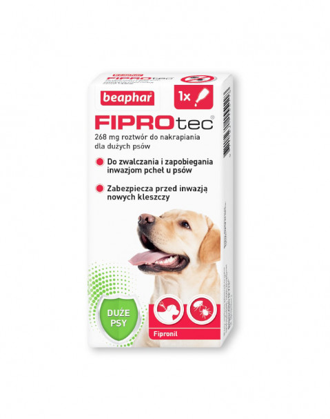BEAPHAR FIPROtec Krople przeciw pchłom i kleszczom dla psa XL - 1x268 mg - Galeria zdjęcie 2